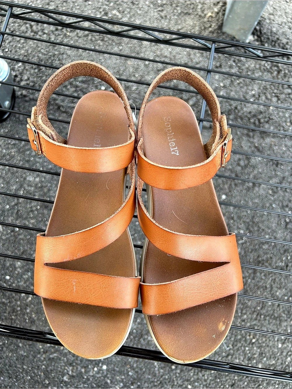 Soda Chester Brown Platform Wedge Sandals US 4